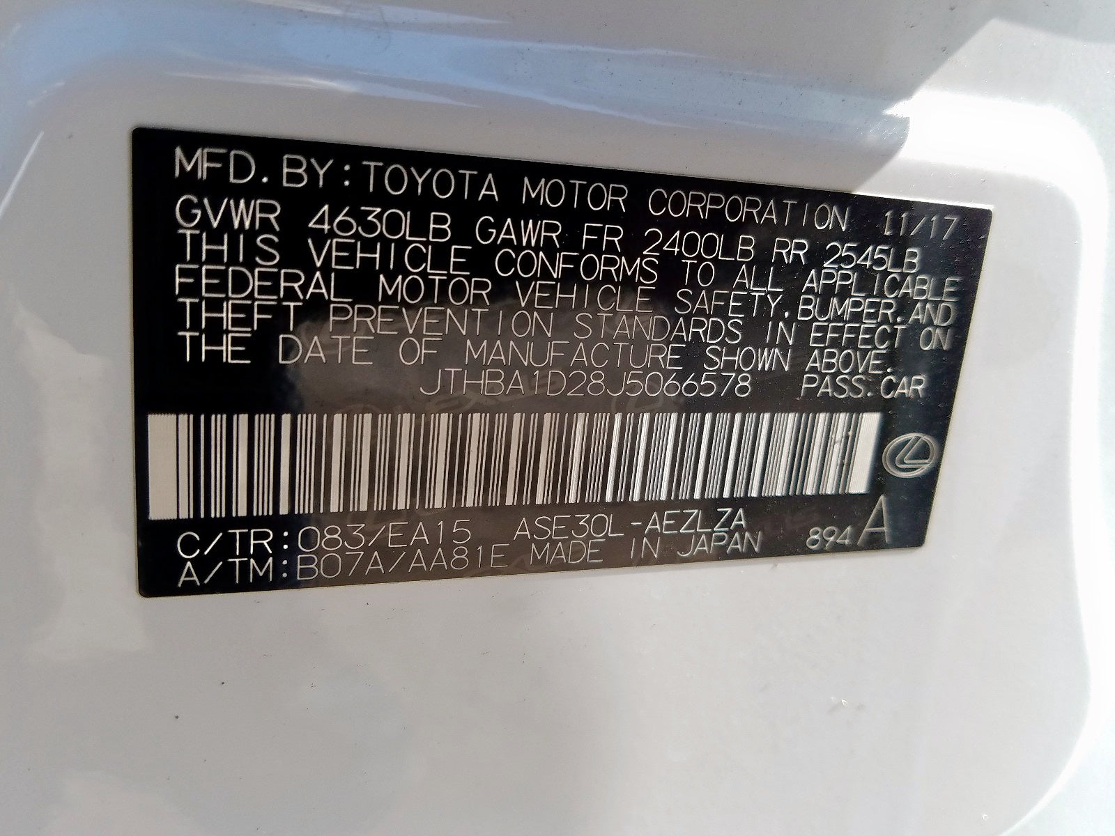 JTHBA1D28J5066578 - 2018 Lexus Is 300 – Auto auctions Blog